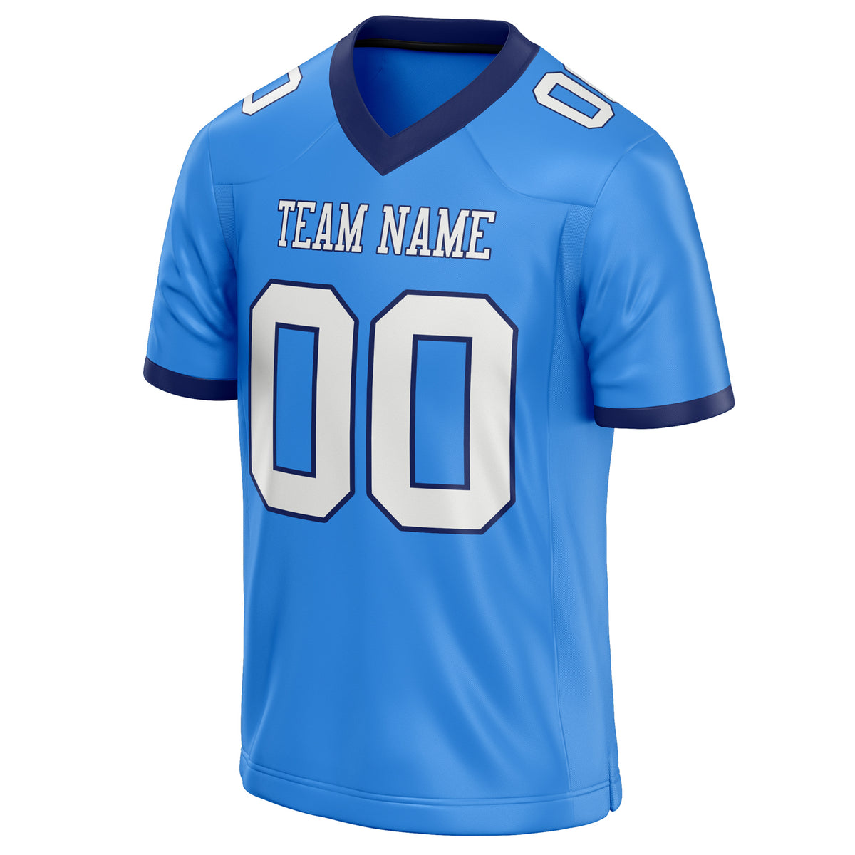 Custom Electric Blue White Solid Colour Football Jersey