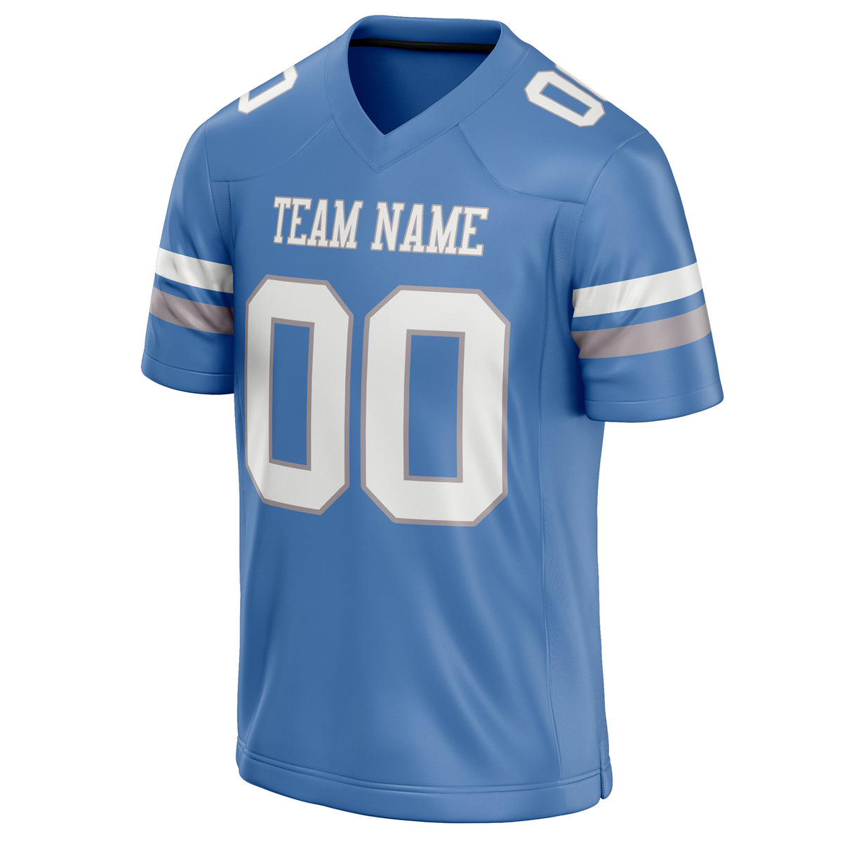 Custom Electric Blue White Solid Colour Football Jersey