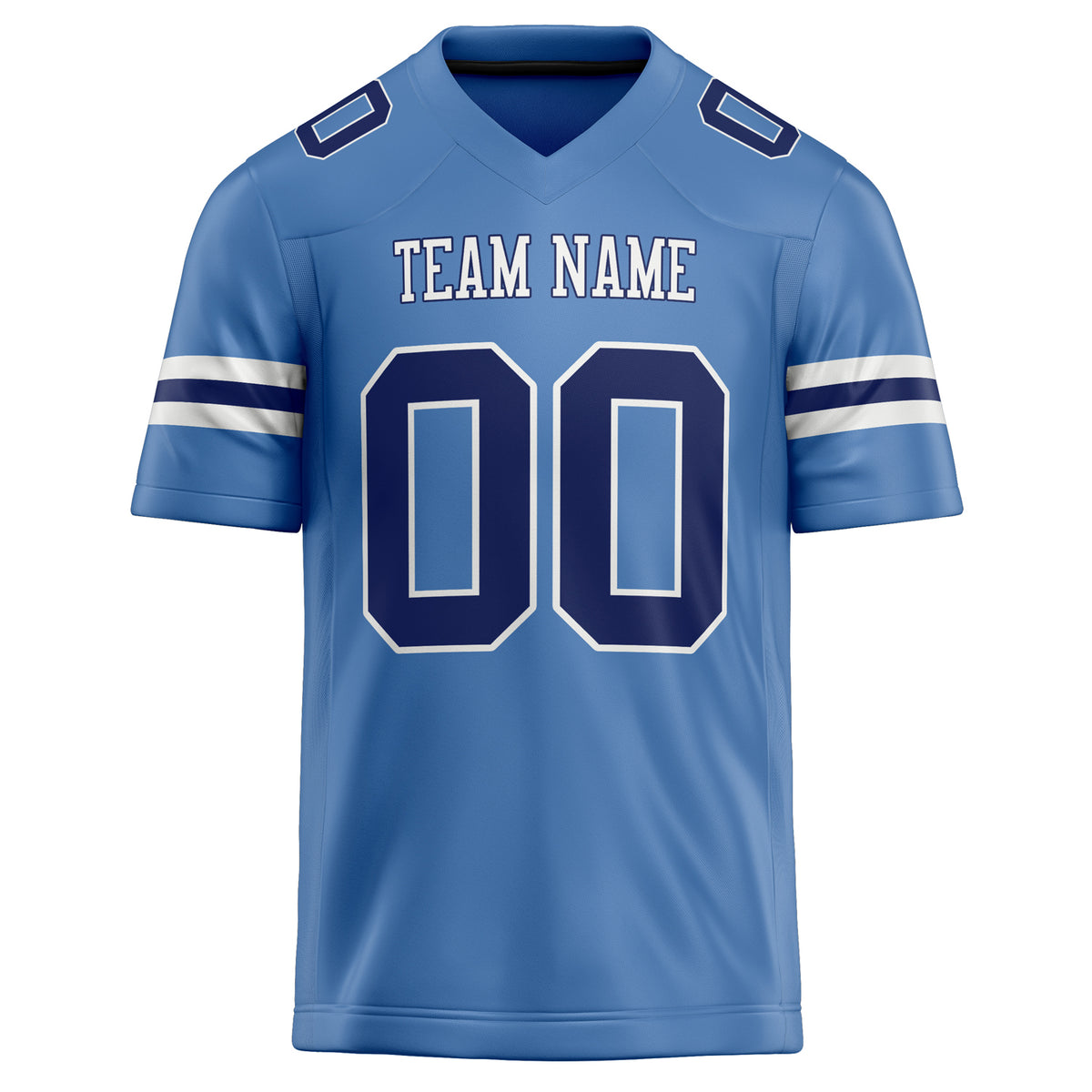 Custom Electric Blue navy Solid Colour Football Jersey