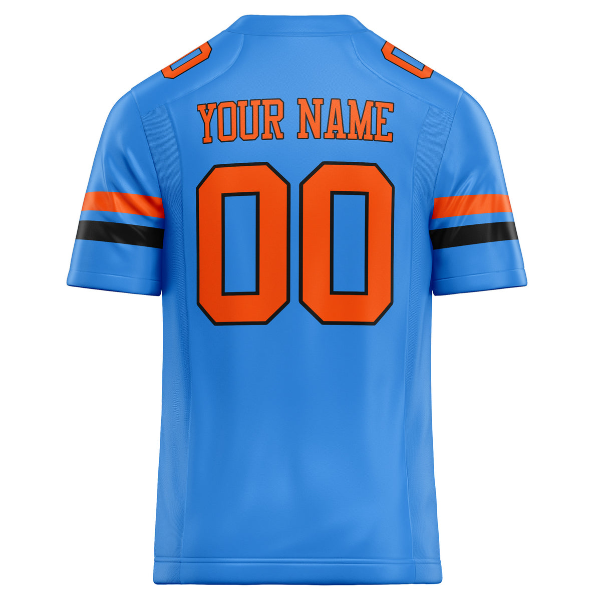 Custom Electric Blue orange Solid Colour Football Jersey