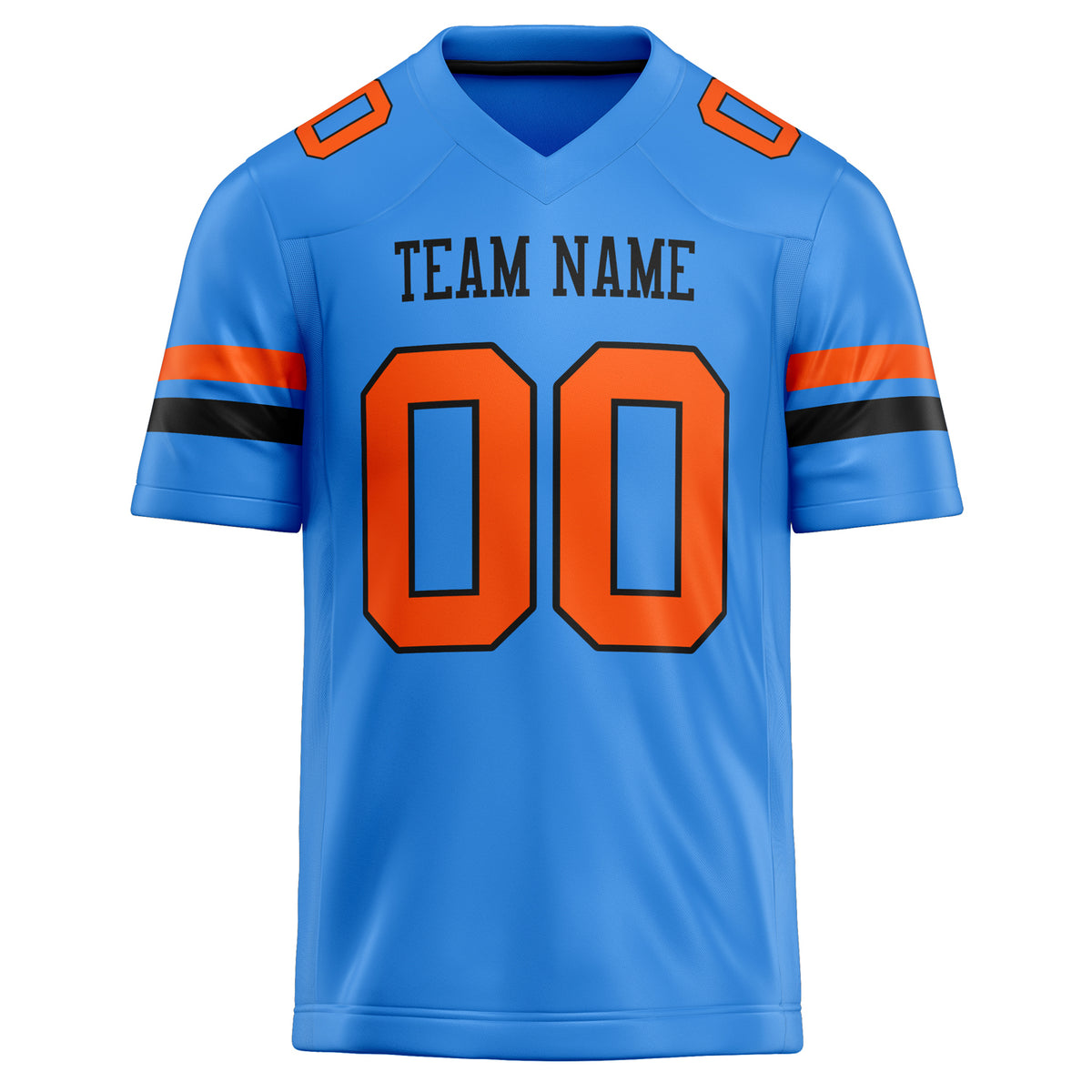 Custom Electric Blue orange Solid Colour Football Jersey