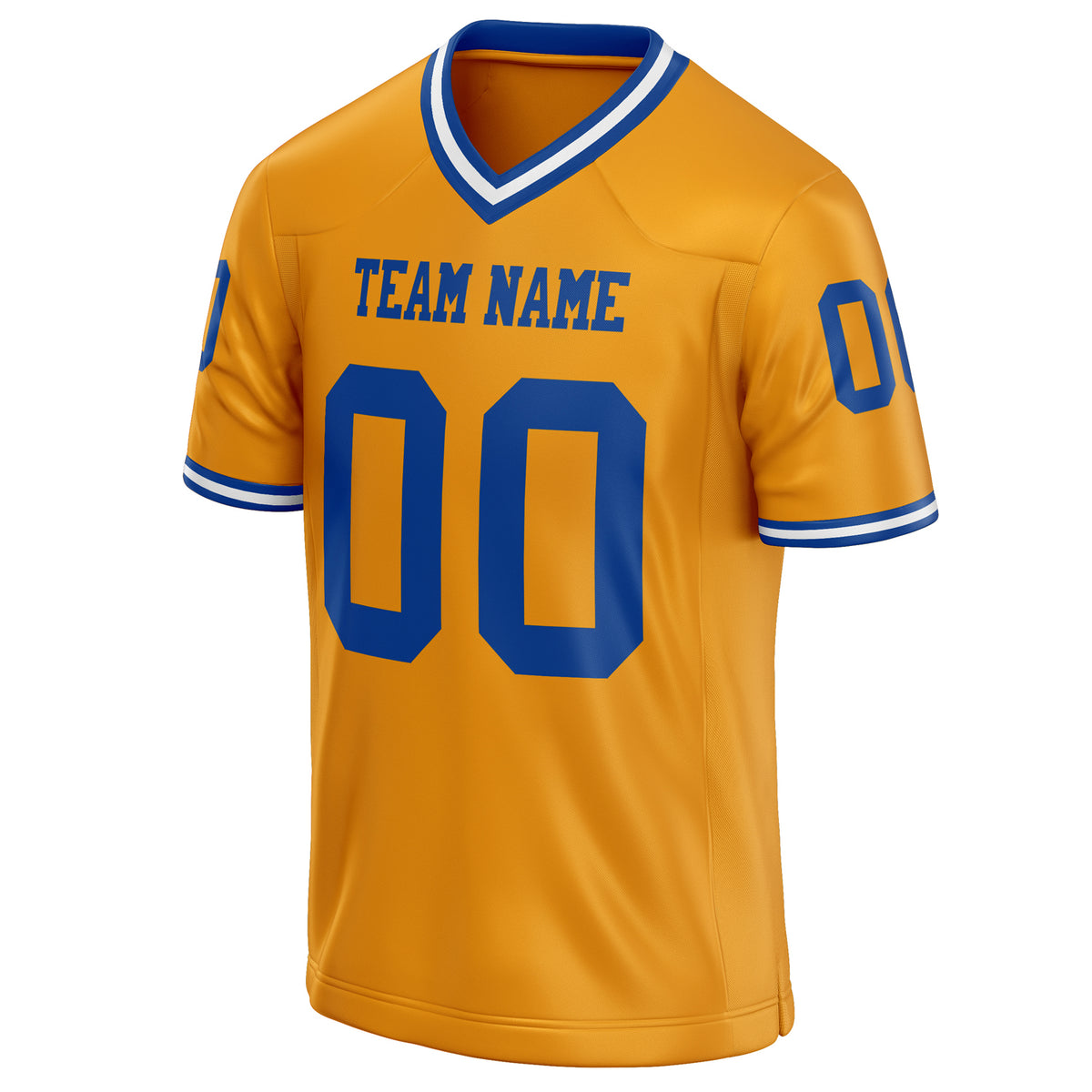 Custom Gold royal Solid Colour Football Jersey