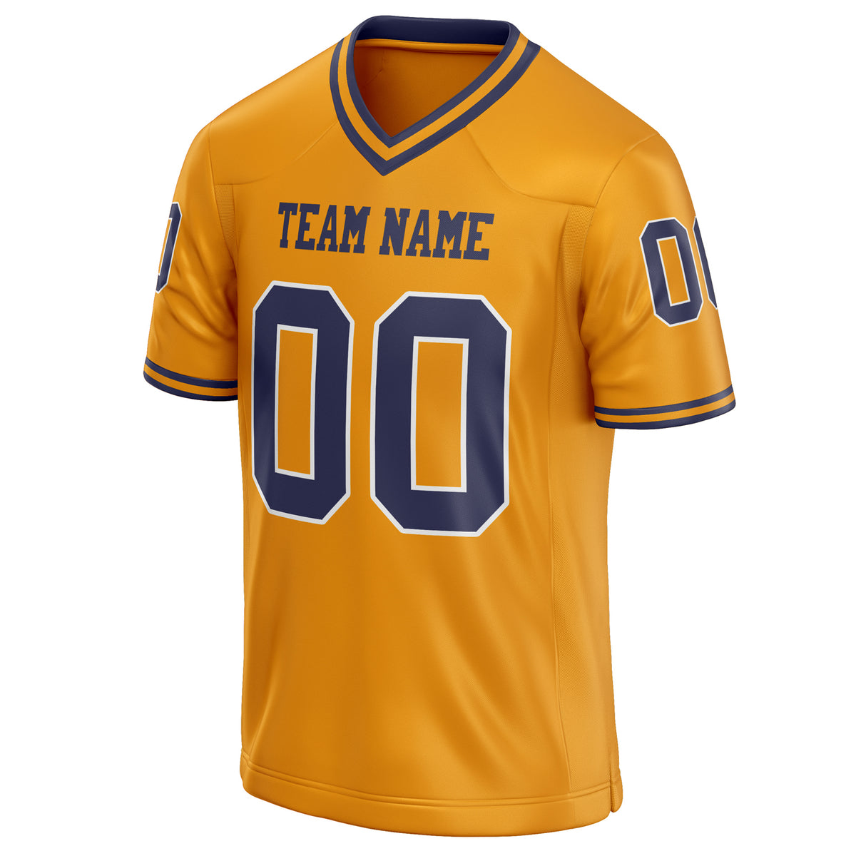 Custom Gold navy Solid Colour Football Jersey