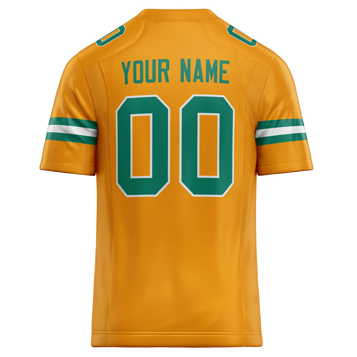 Custom Gold kelly green Solid Colour Football Jersey