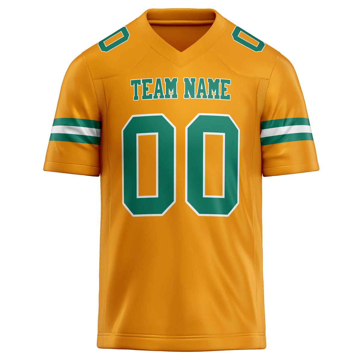 Custom Gold kelly green Solid Colour Football Jersey