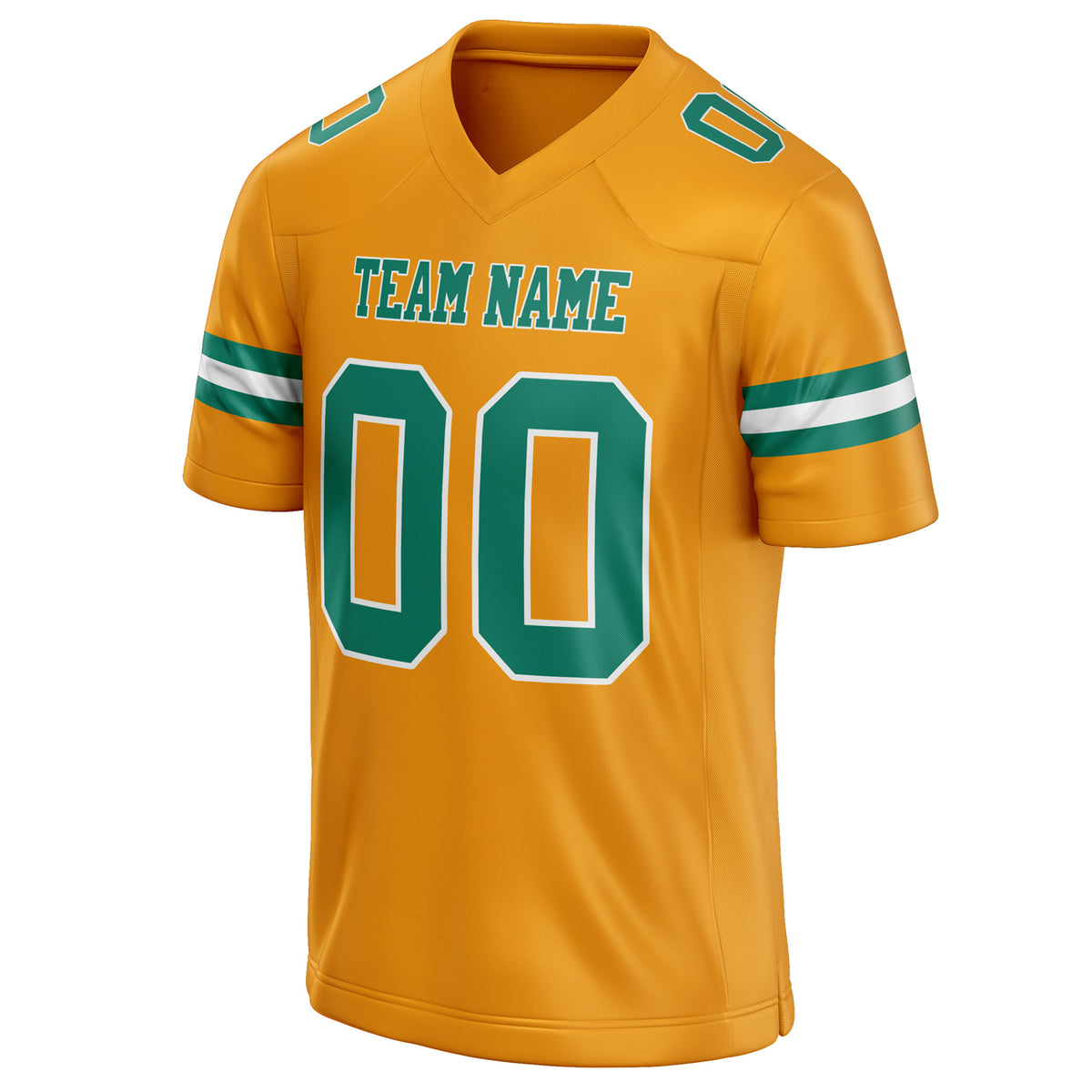 Custom Gold kelly green Solid Colour Football Jersey