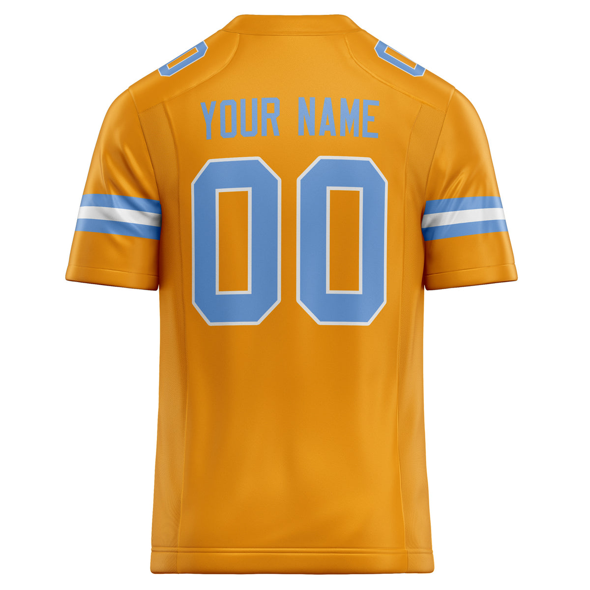 Custom Gold light blue Solid Colour Football Jersey