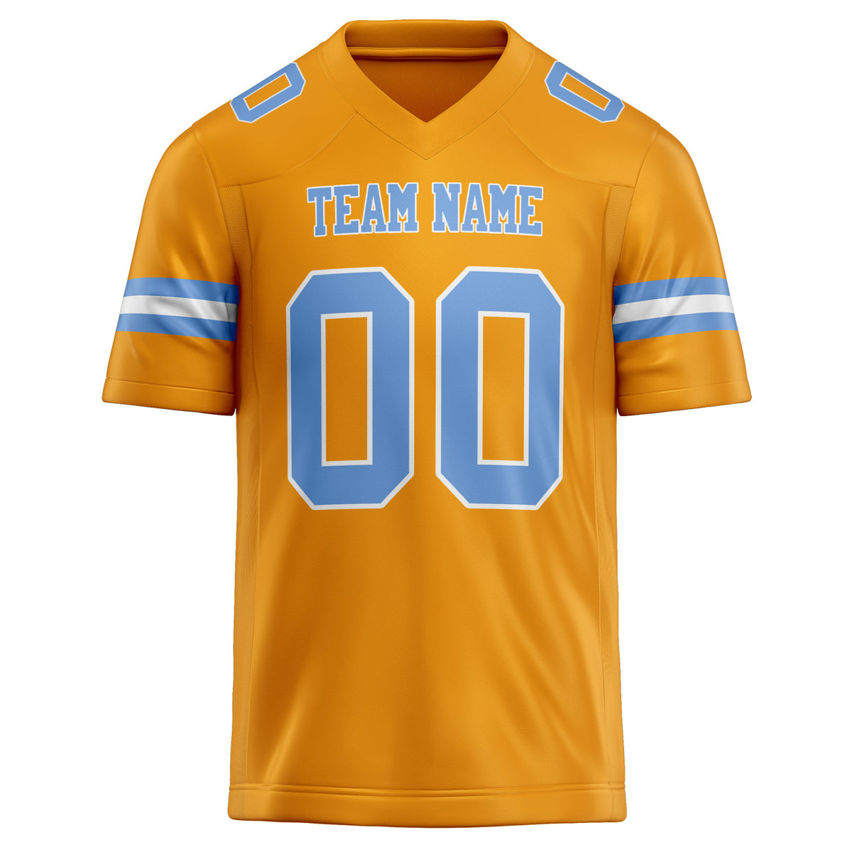 Custom Gold light blue Solid Colour Football Jersey