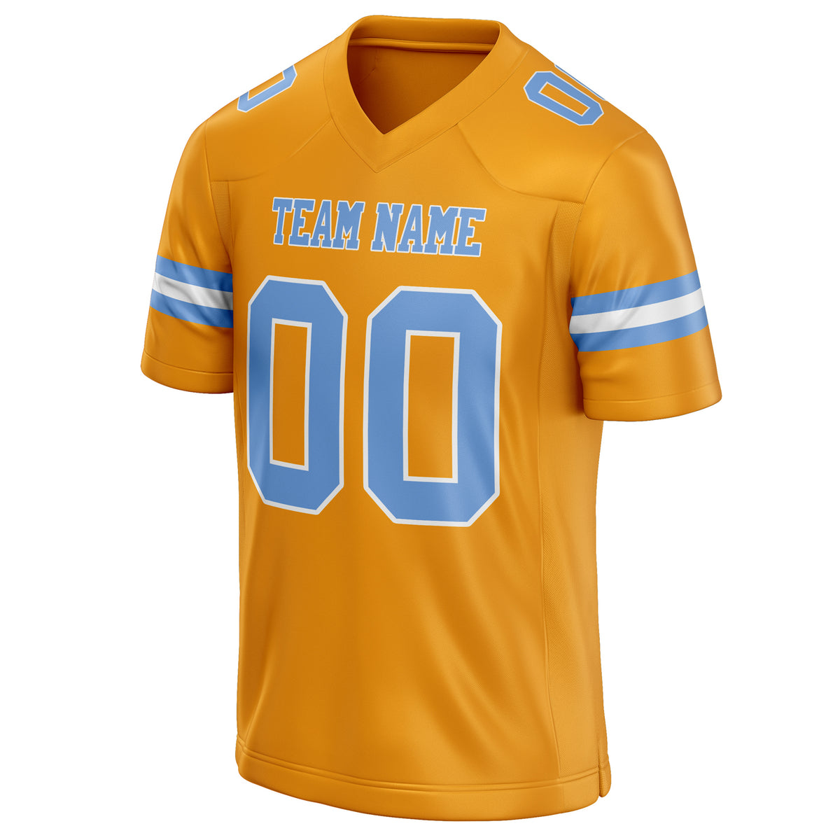 Custom Gold light blue Solid Colour Football Jersey