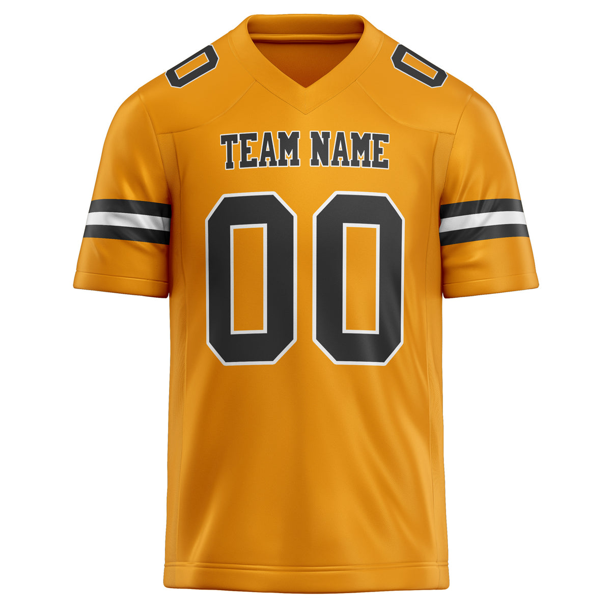 Custom Gold Black Solid Colour Football Jersey