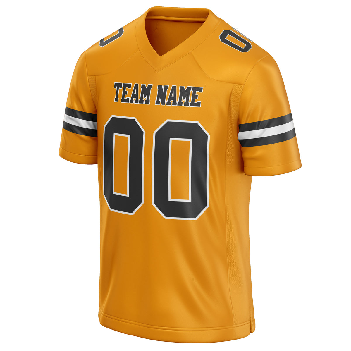 Custom Gold Black Solid Colour Football Jersey