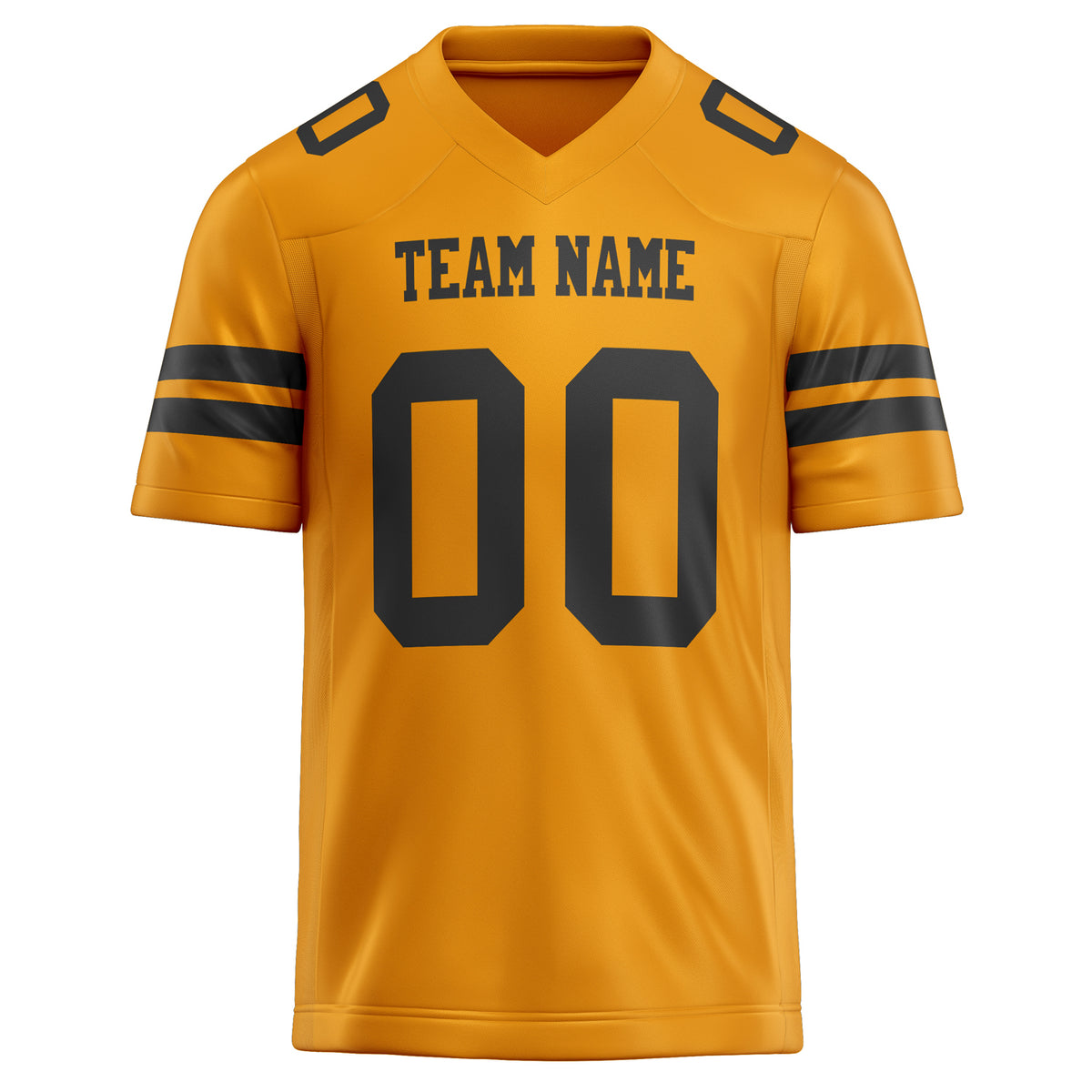 Custom Gold Black Solid Colour Football Jersey