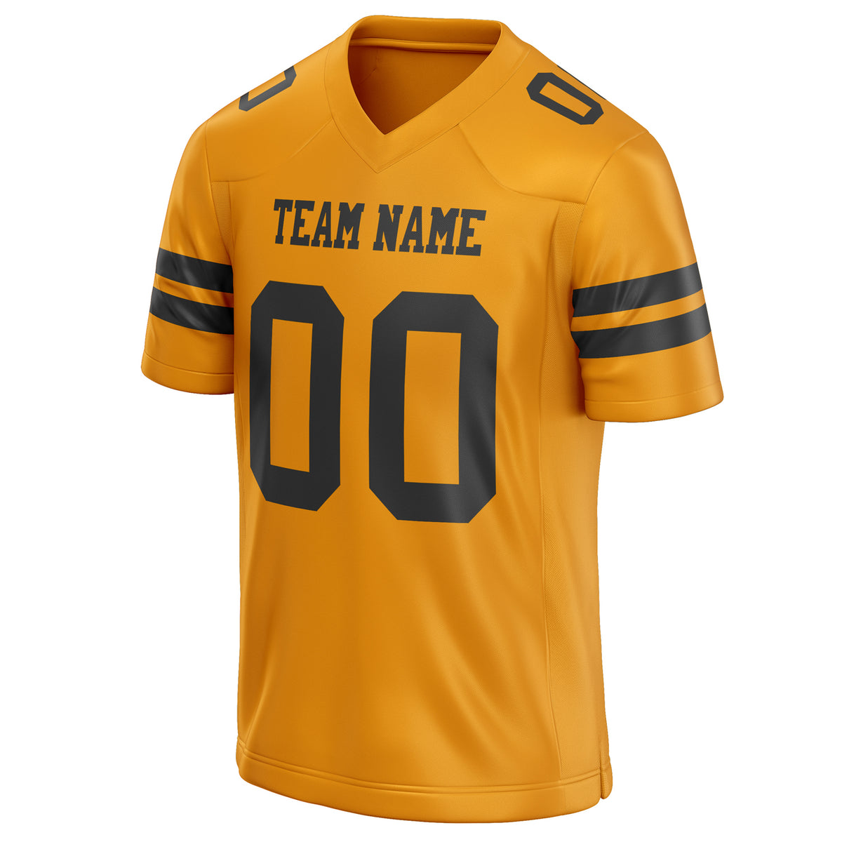 Custom Gold Black Solid Colour Football Jersey