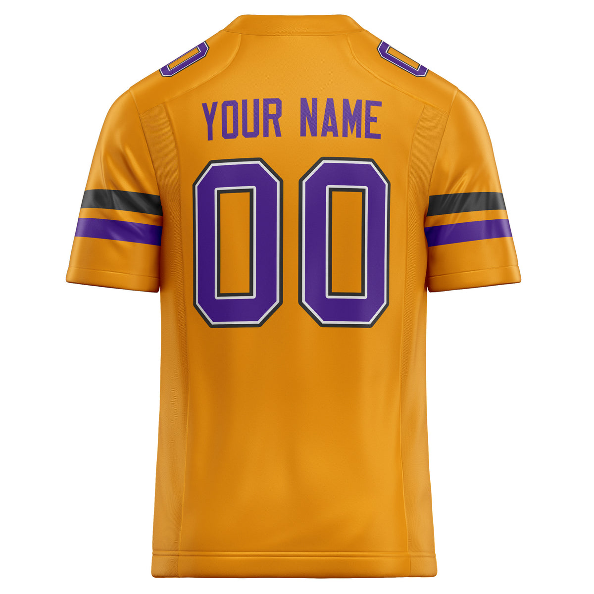 Custom Gold Purple Solid Colour Football Jersey