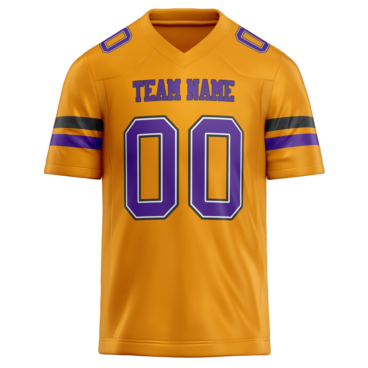 Custom Gold Purple Solid Colour Football Jersey