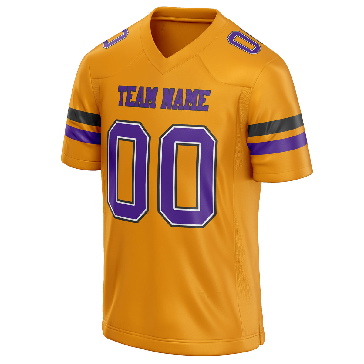 Custom Gold Purple Solid Colour Football Jersey