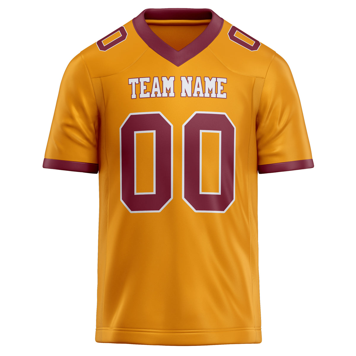 Custom Gold maroon Solid Colour Football Jersey