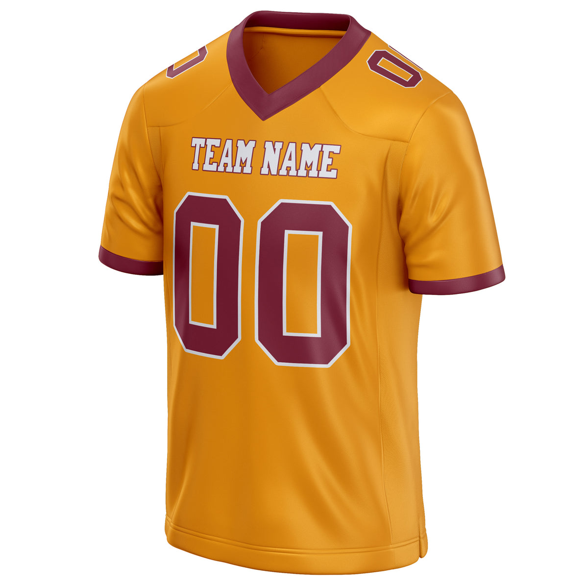 Custom Gold maroon Solid Colour Football Jersey