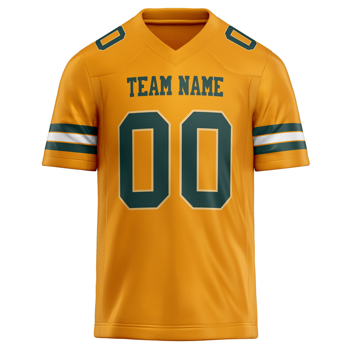 Custom Gold green Solid Colour Football Jersey