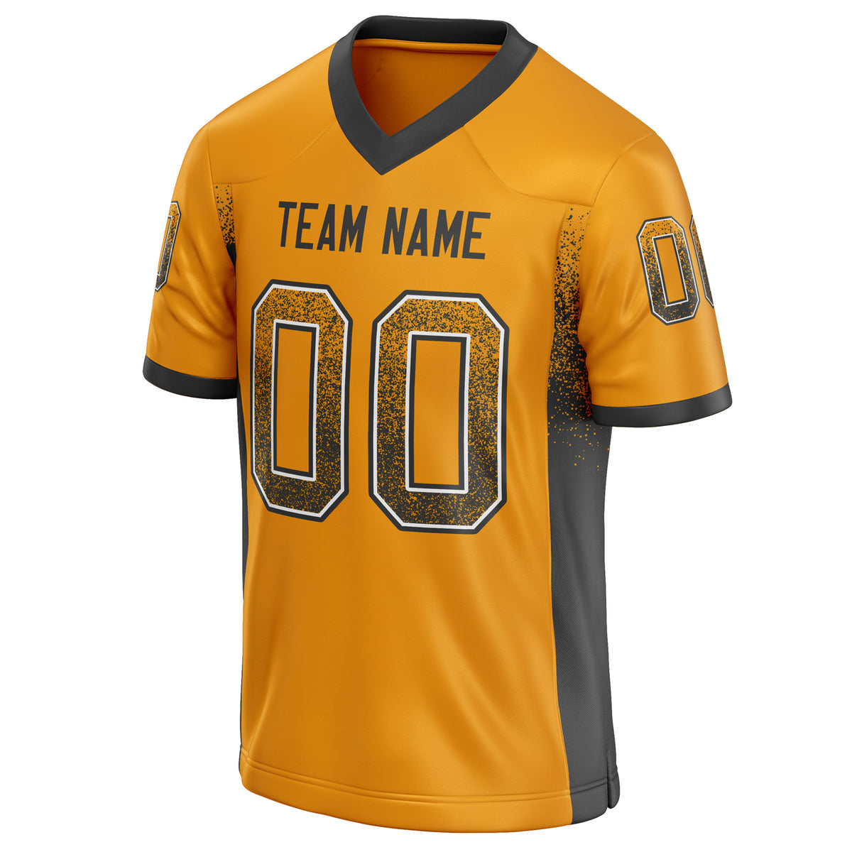 Custom Gold Black Solid Colour Football Jersey