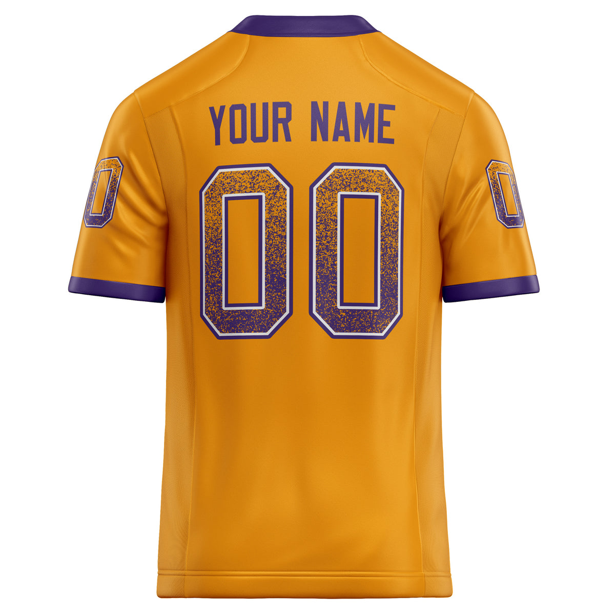 Custom Gold Purple Solid Colour Football Jersey