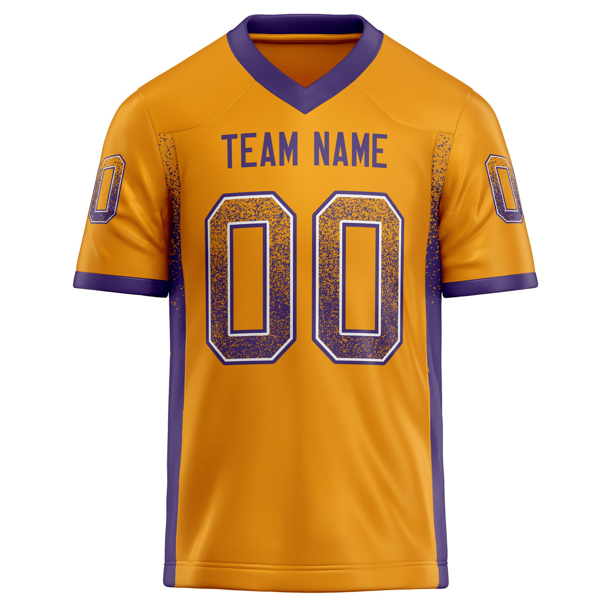 Custom Gold Purple Solid Colour Football Jersey