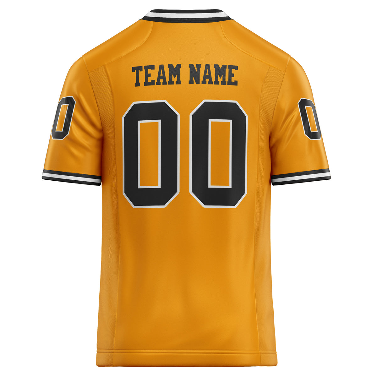 Custom Gold Black Solid Colour Football Jersey