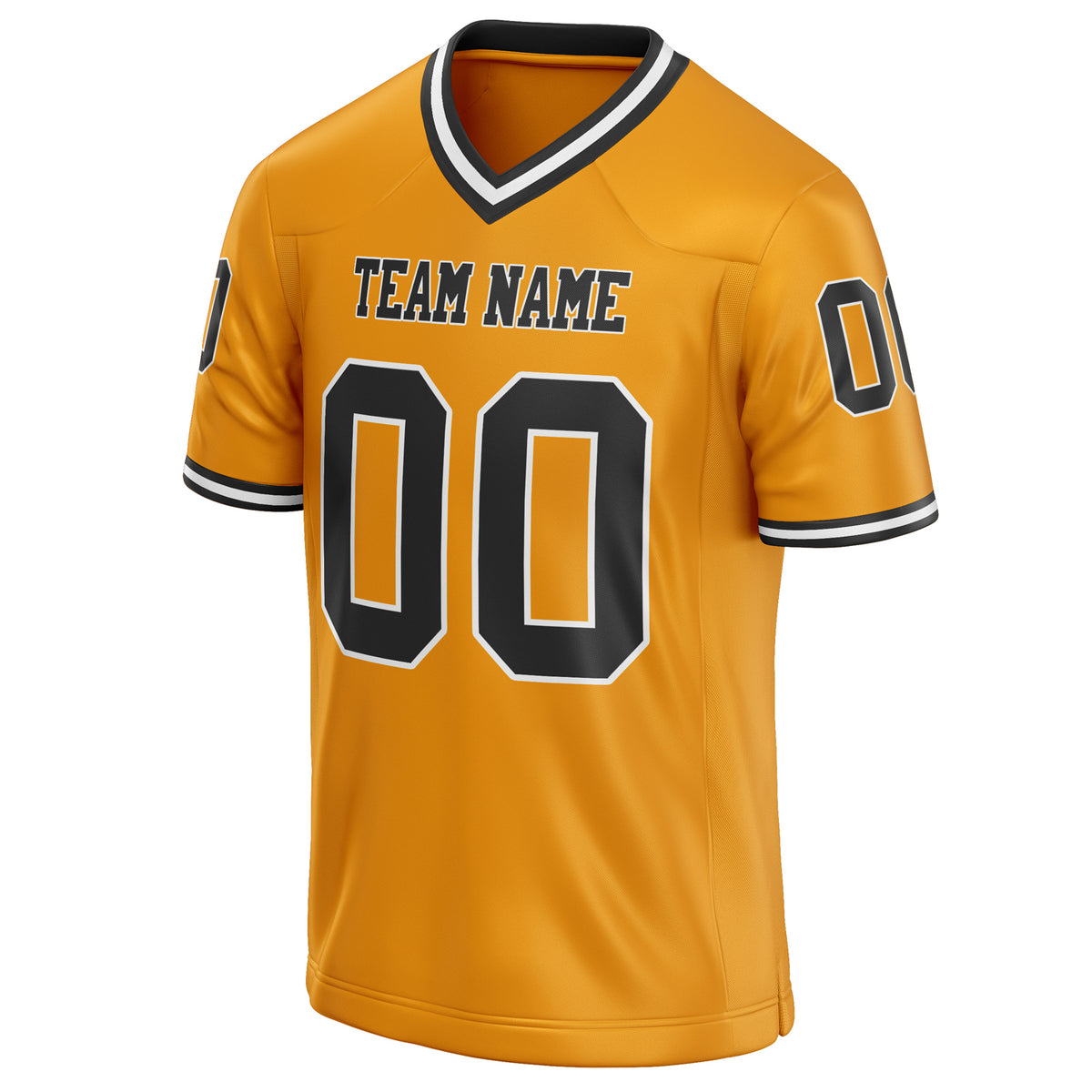 Custom Gold Black Solid Colour Football Jersey