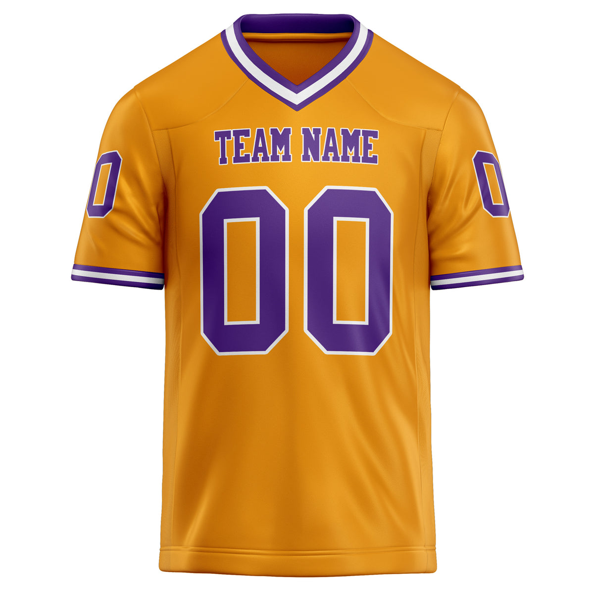 Custom Gold Purple Solid Colour Football Jersey