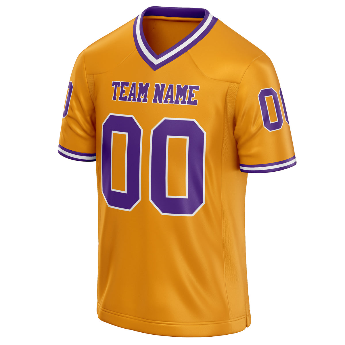 Custom Gold Purple Solid Colour Football Jersey