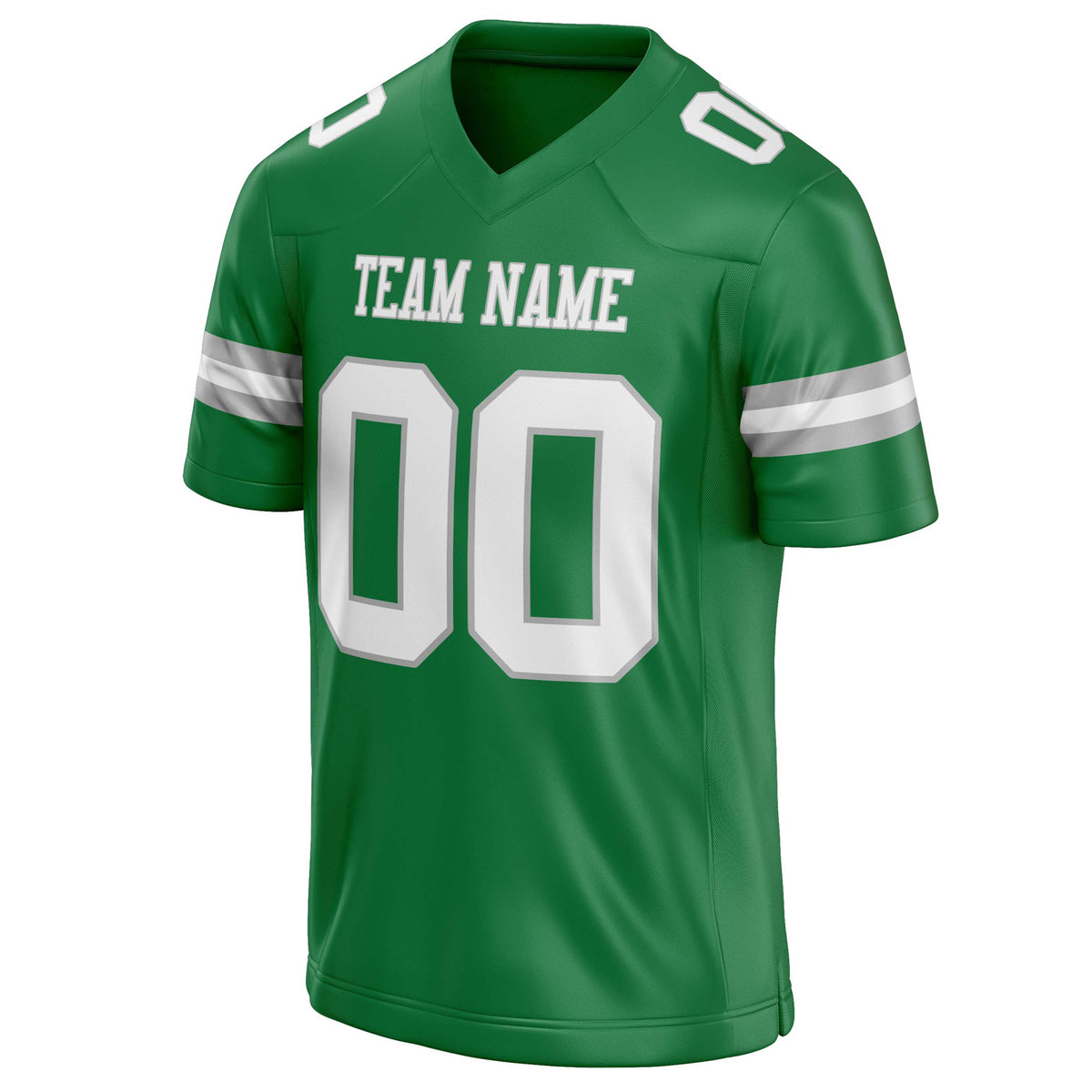 Custom Grass Green White Solid Colour Football Jersey