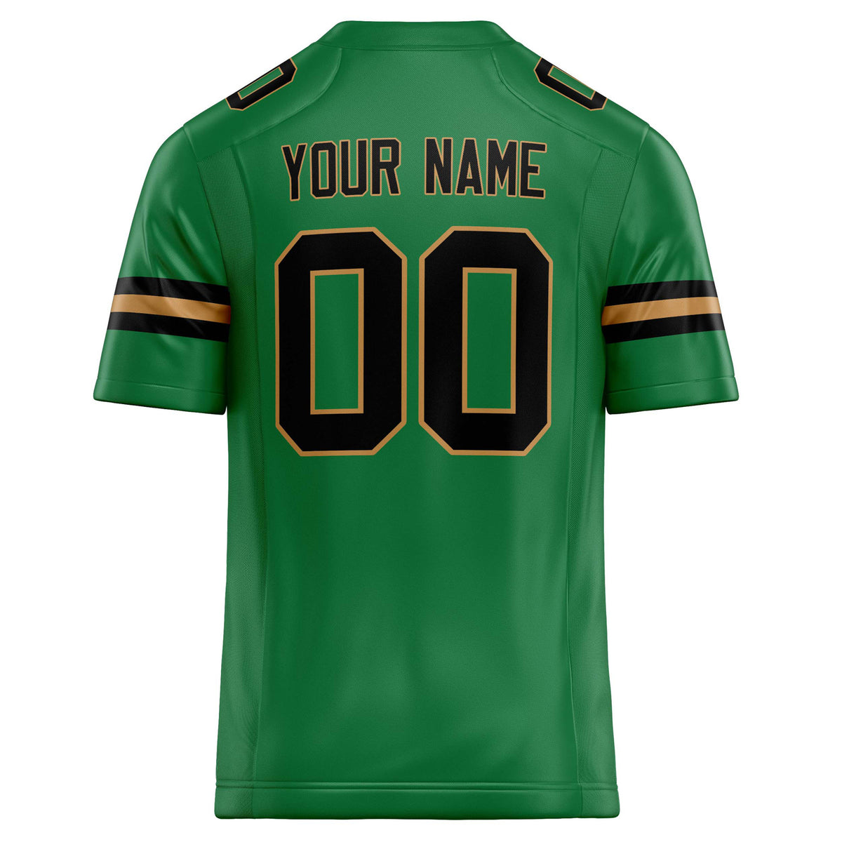 Custom Grass Green Black Solid Colour Football Jersey