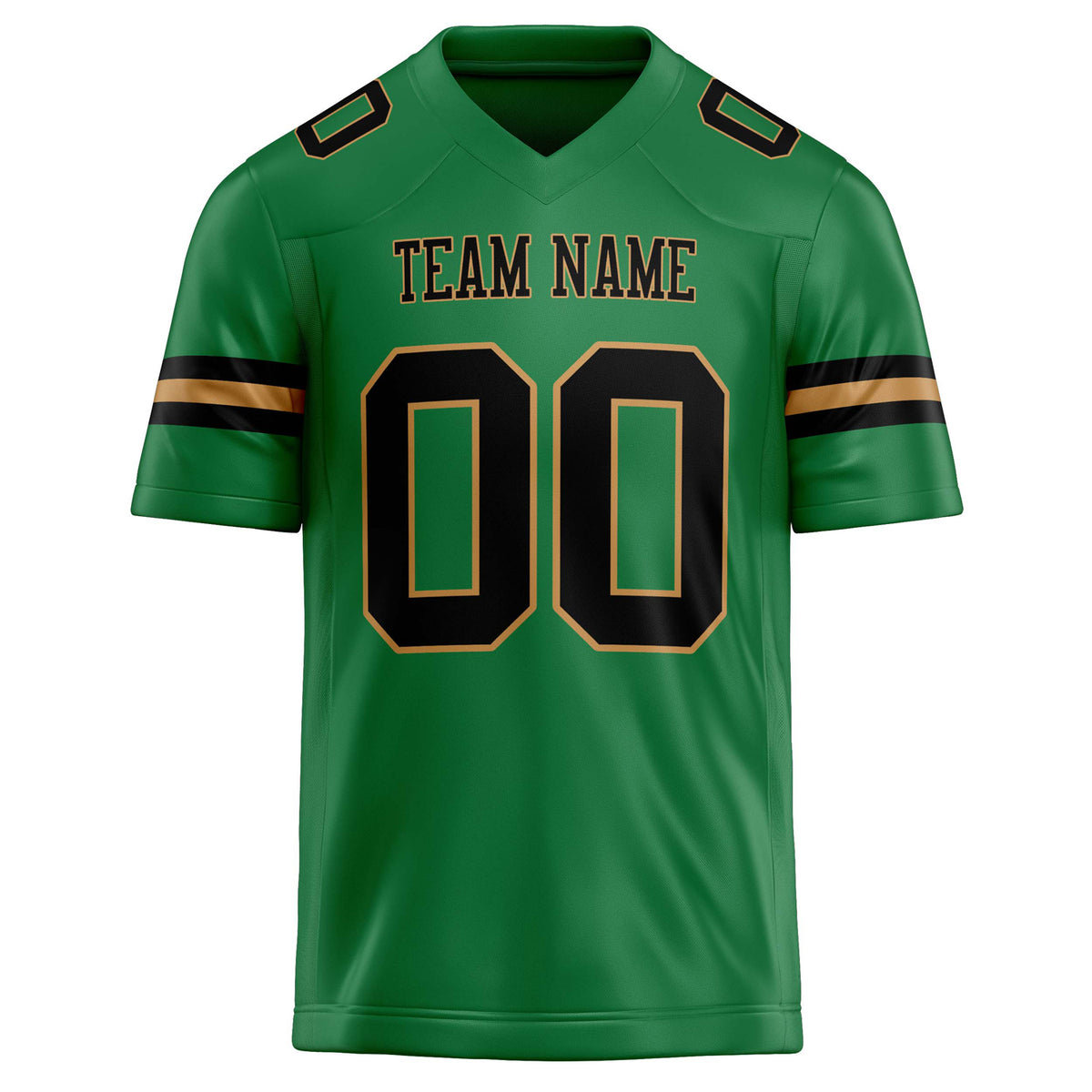 Custom Grass Green Black Solid Colour Football Jersey