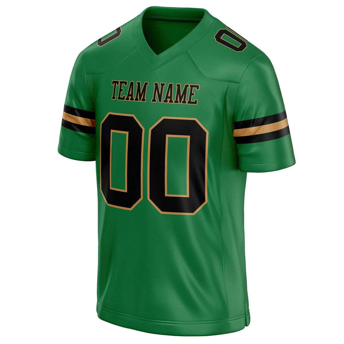 Custom Grass Green Black Solid Colour Football Jersey