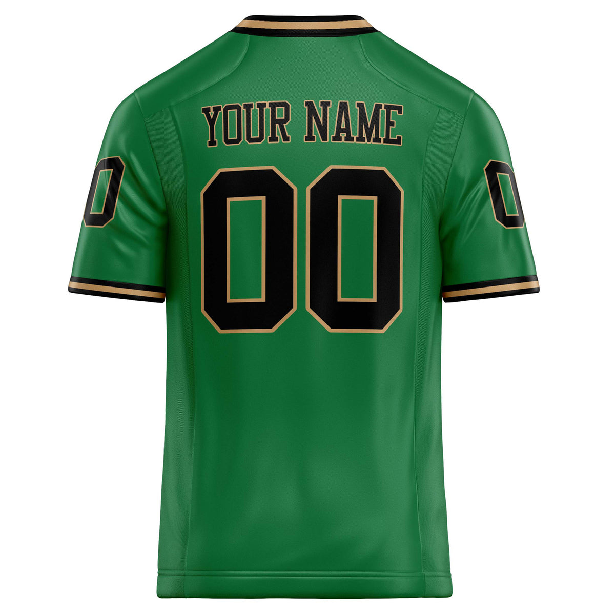 Custom Grass Green Black Solid Colour Football Jersey