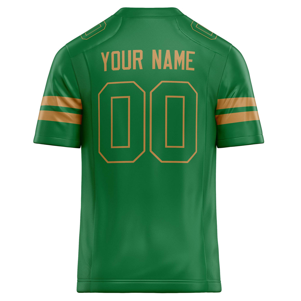 Custom Grass Green old gold Solid Colour Football Jersey