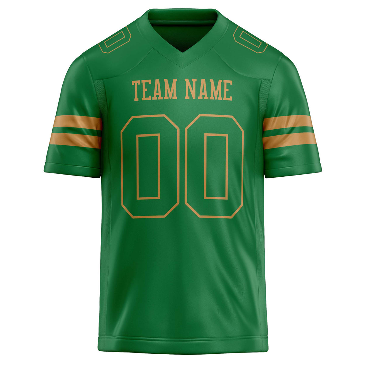 Custom Grass Green old gold Solid Colour Football Jersey