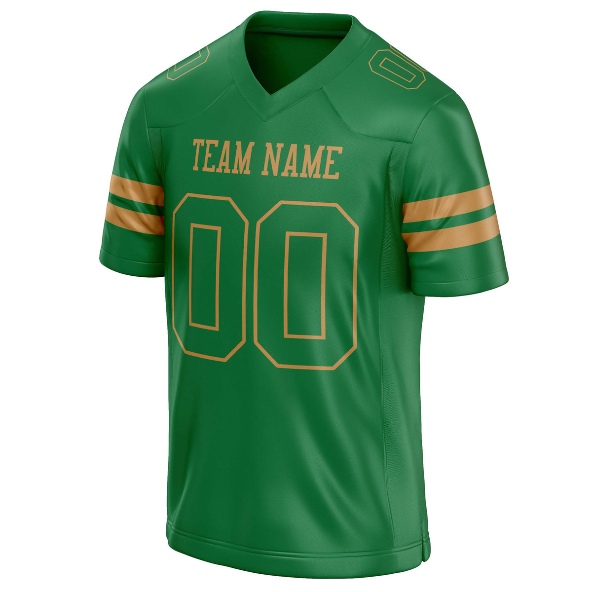 Custom Grass Green old gold Solid Colour Football Jersey