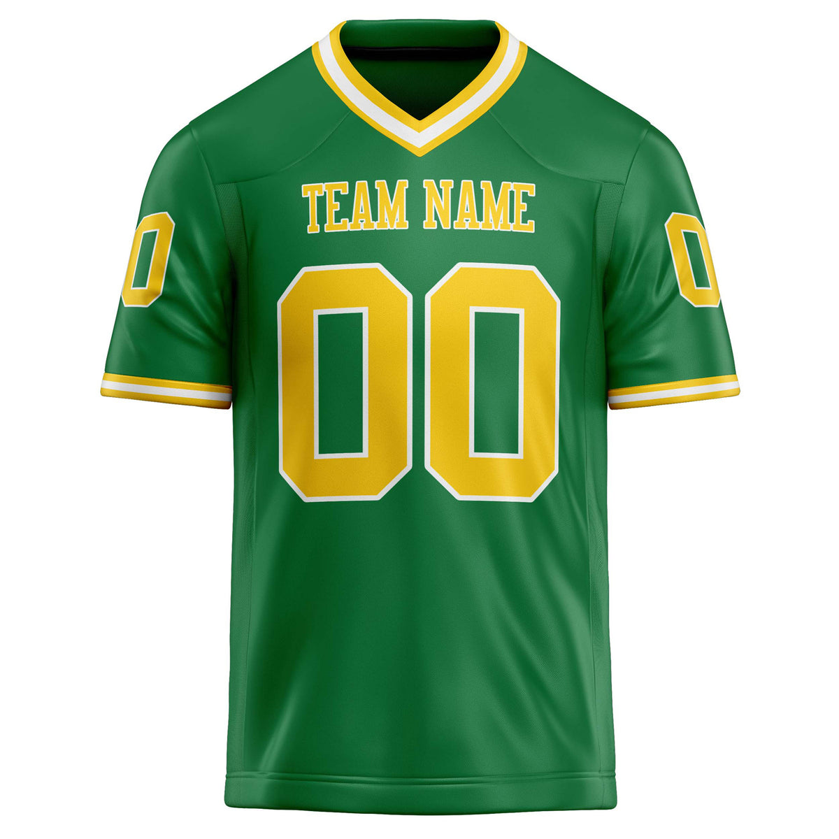 Custom Grass Green gold Solid Colour Football Jersey