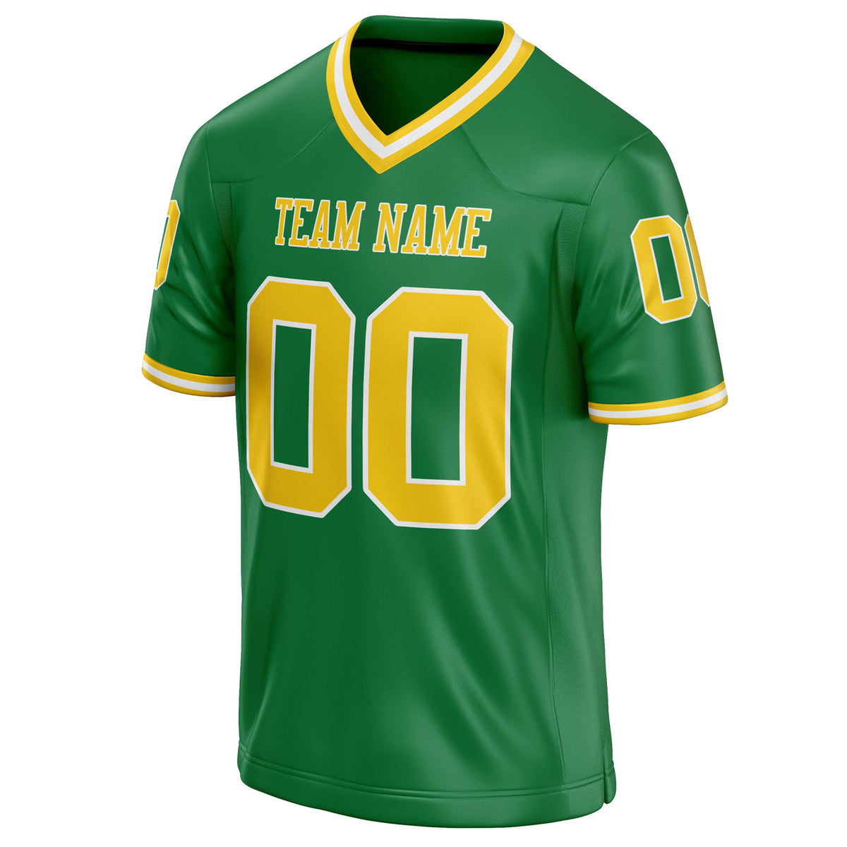 Custom Grass Green gold Solid Colour Football Jersey