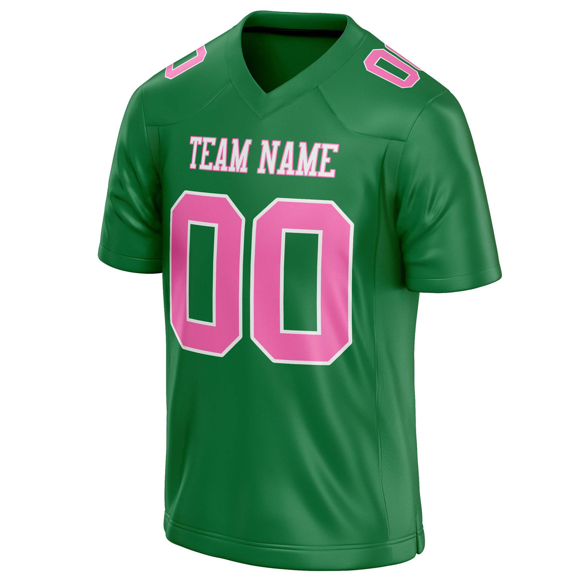 Custom Grass Green pink Solid Colour Football Jersey