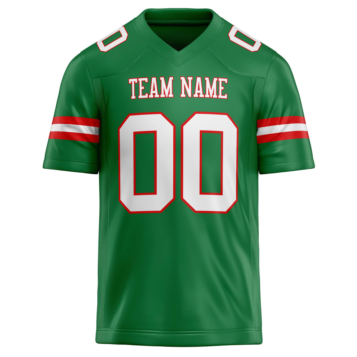 Custom Grass Green White Solid Colour Football Jersey