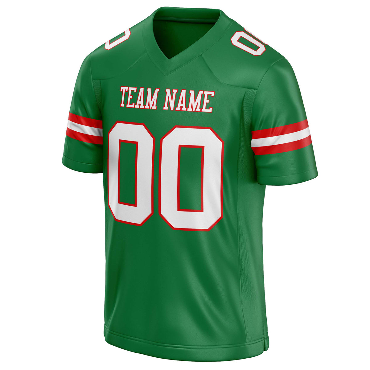 Custom Grass Green White Solid Colour Football Jersey