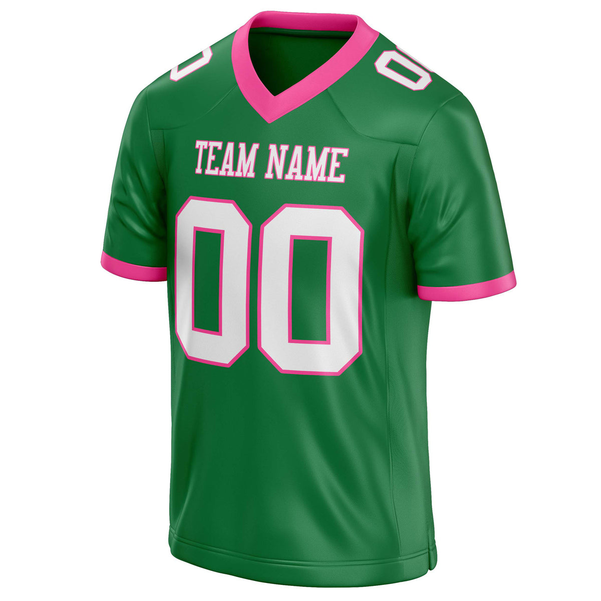 Custom Grass Green White Solid Colour Football Jersey