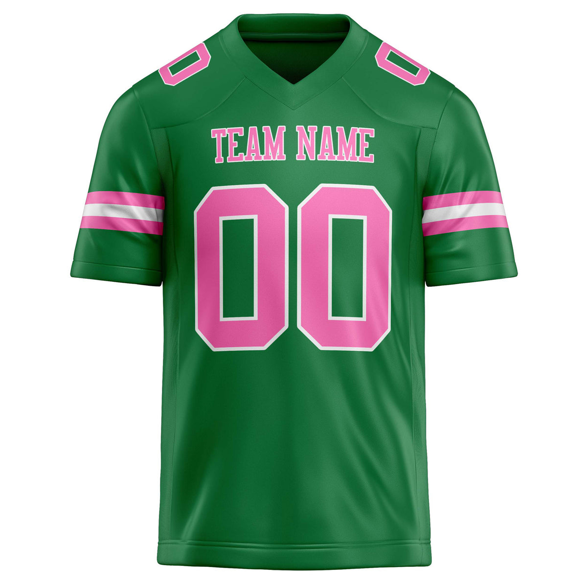 Custom Grass Green pink Solid Colour Football Jersey