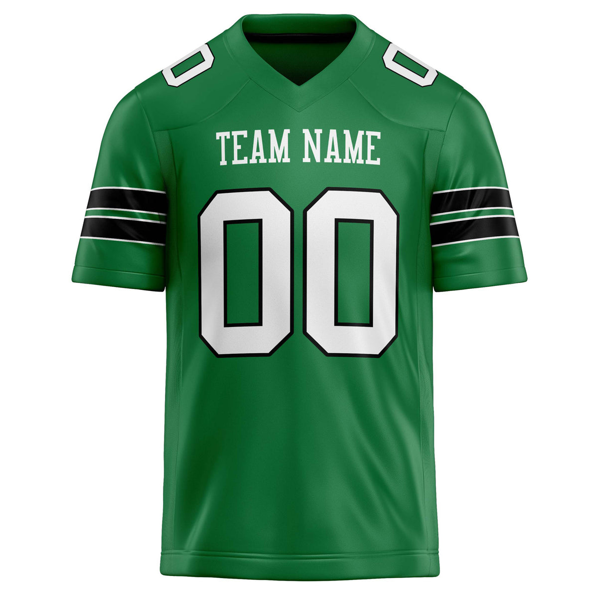 Custom Grass Green White Solid Colour Football Jersey