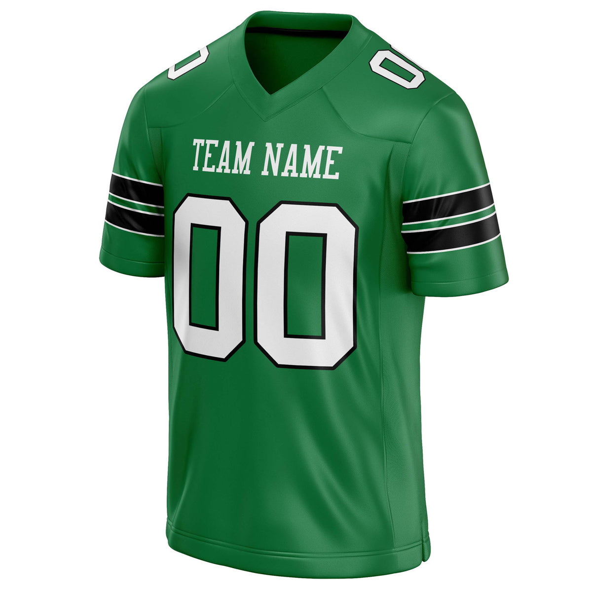 Custom Grass Green White Solid Colour Football Jersey