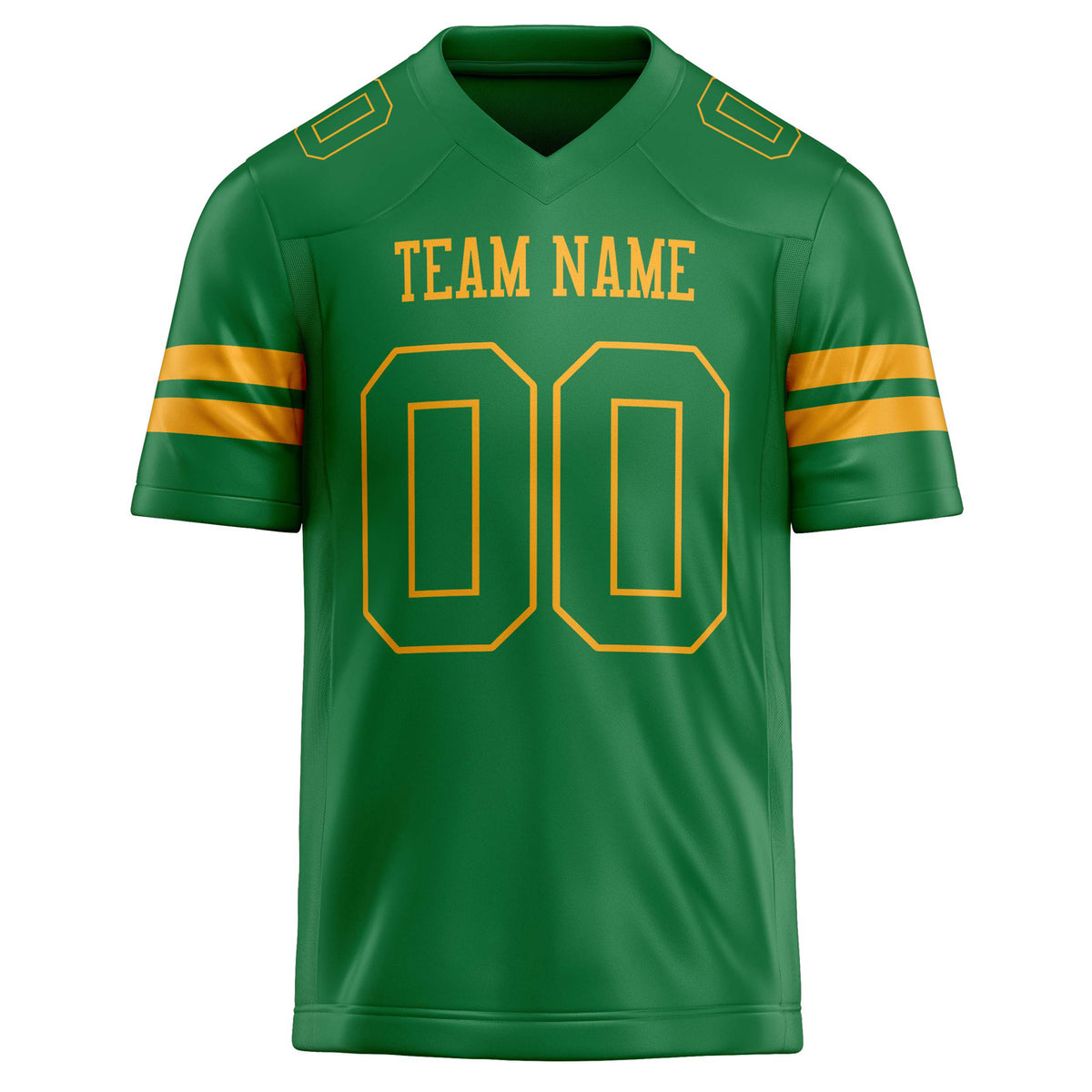 Custom Grass Green gold Solid Colour Football Jersey