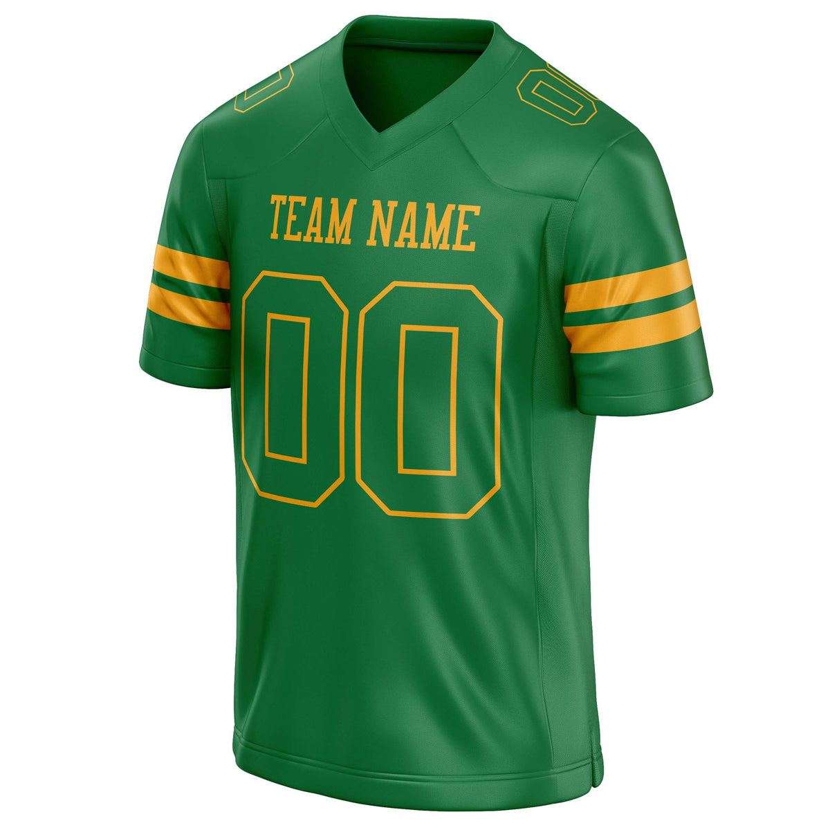 Custom Grass Green gold Solid Colour Football Jersey