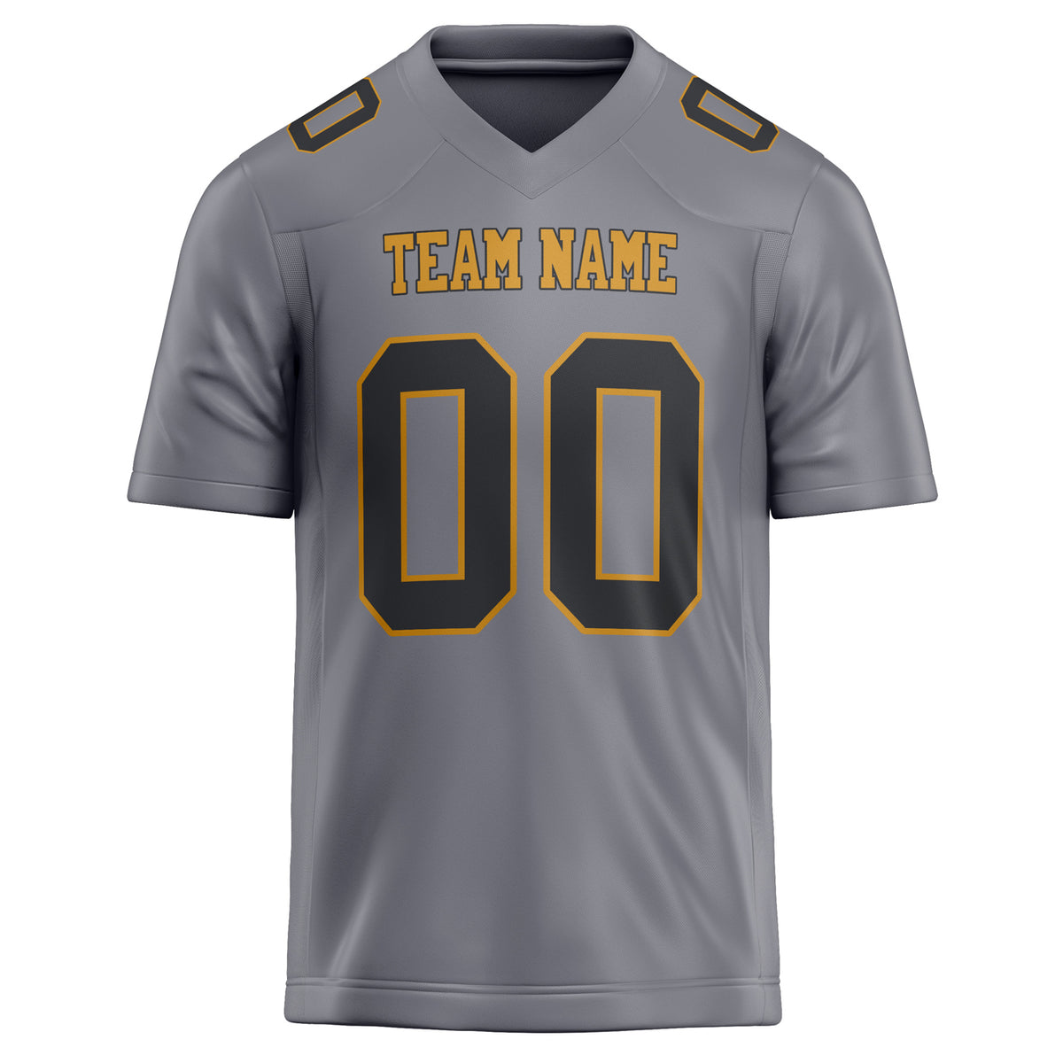 Custom Gray Black Solid Colour Football Jersey